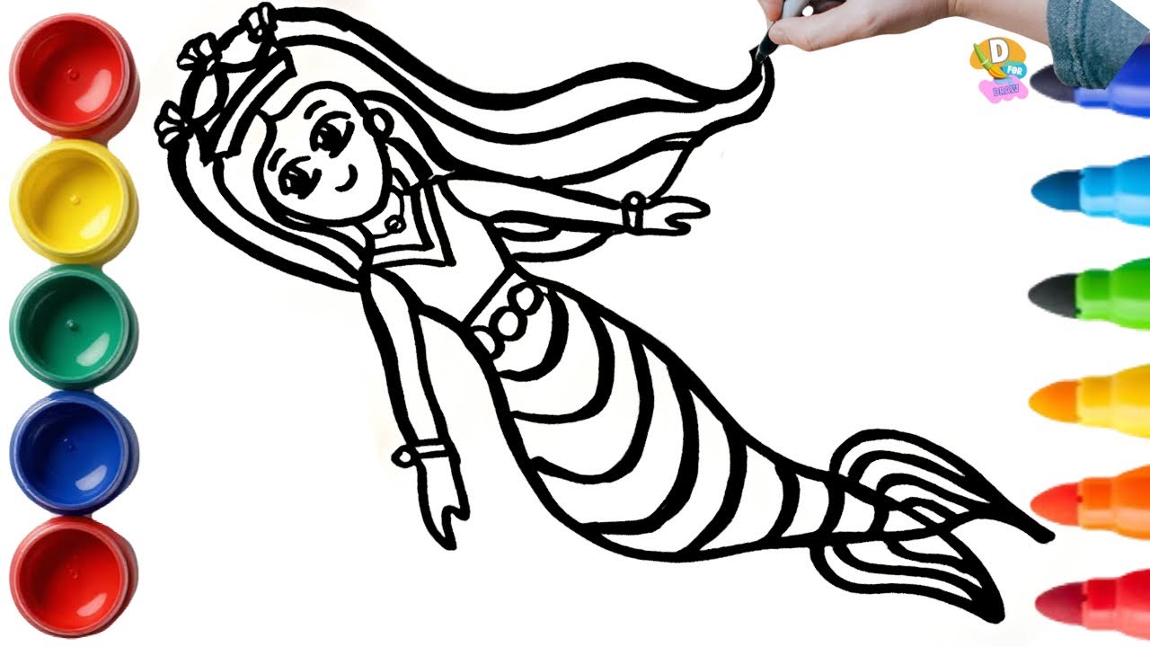 Easy Mermaid Drawing for Kids | Step-by-Step Tutorial” 