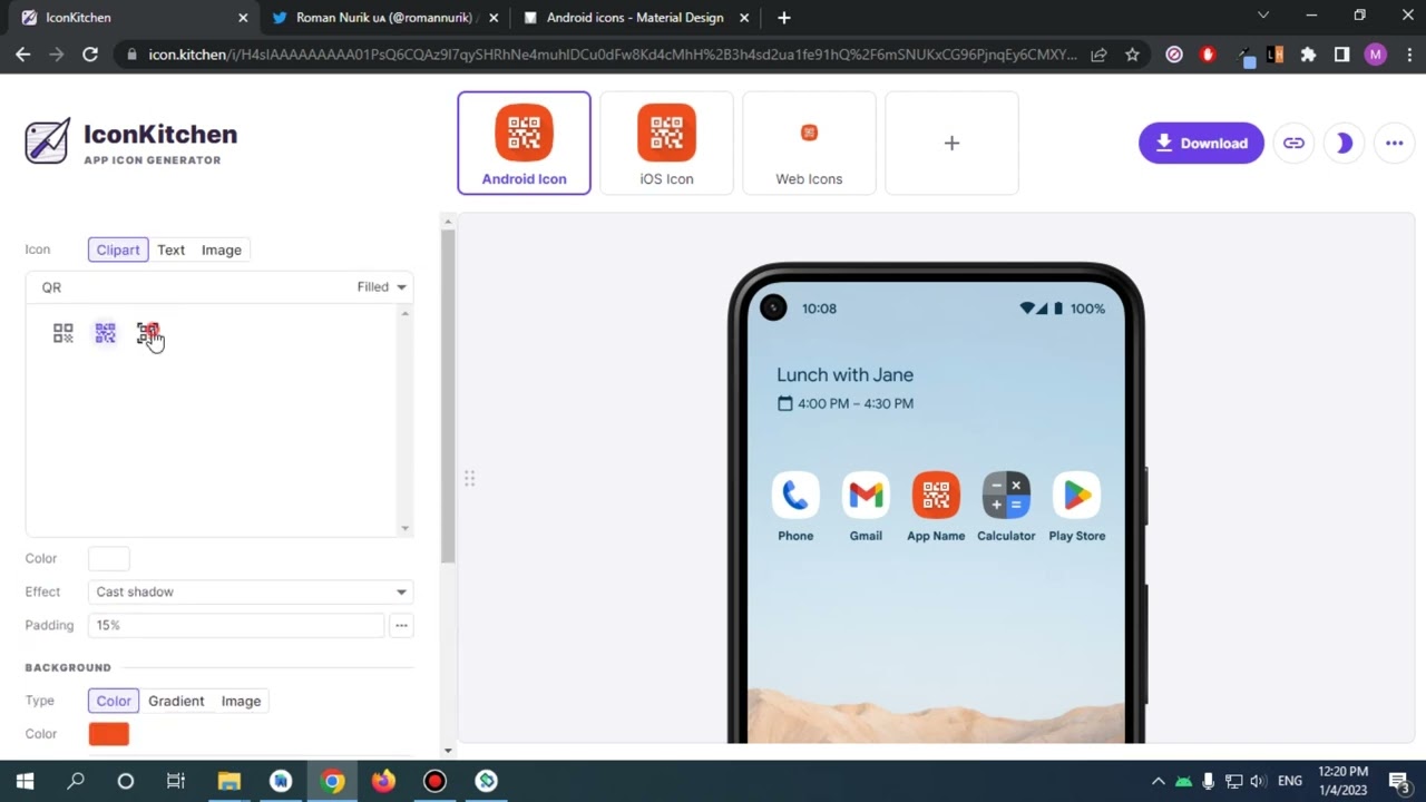 189  Make our App Icon using Icon Kitchen