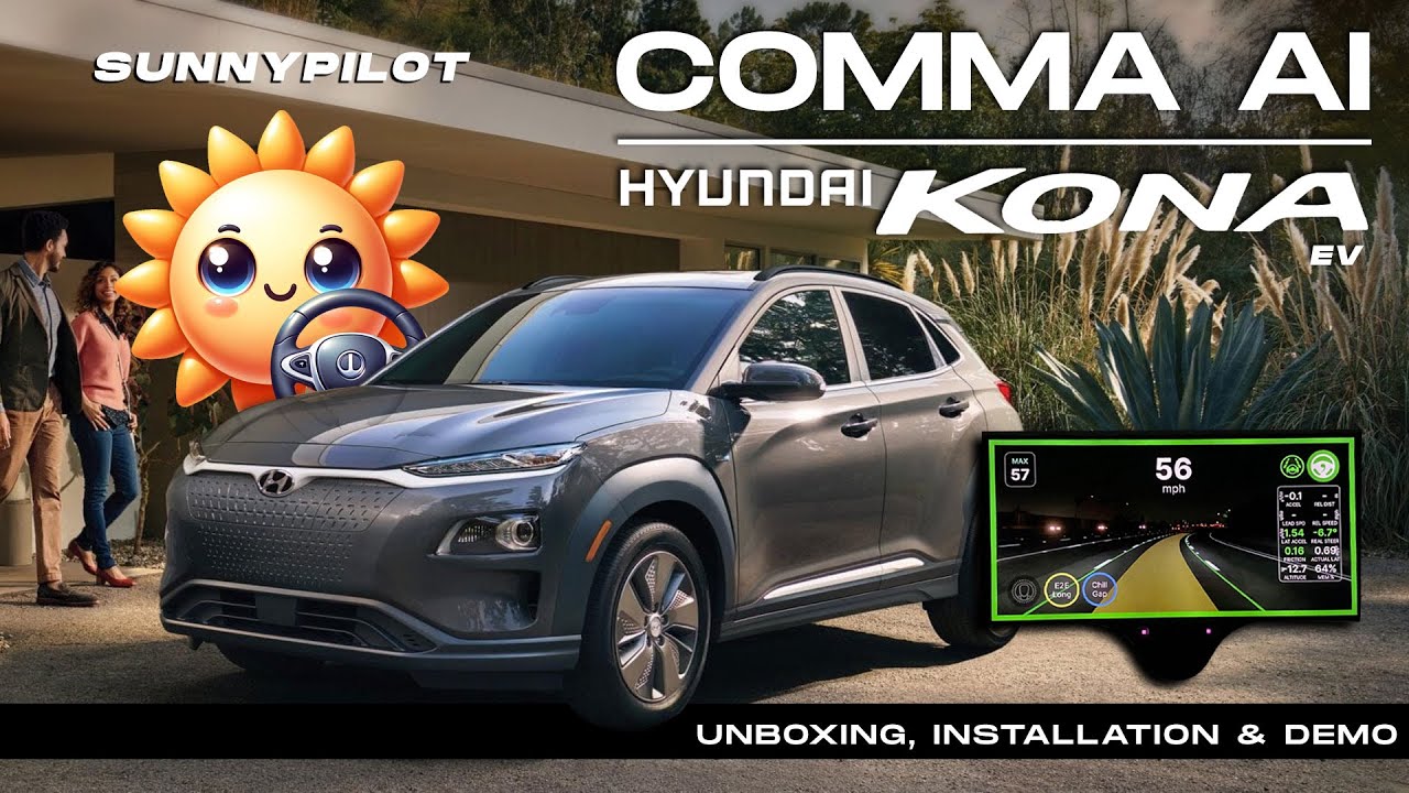 Kona EV — Comma AI с SunnyPilot — установка, распаковка и демонстрация