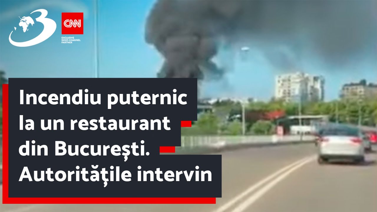 Incendiu puternic la un restaurant din București. Autoritățile intervin