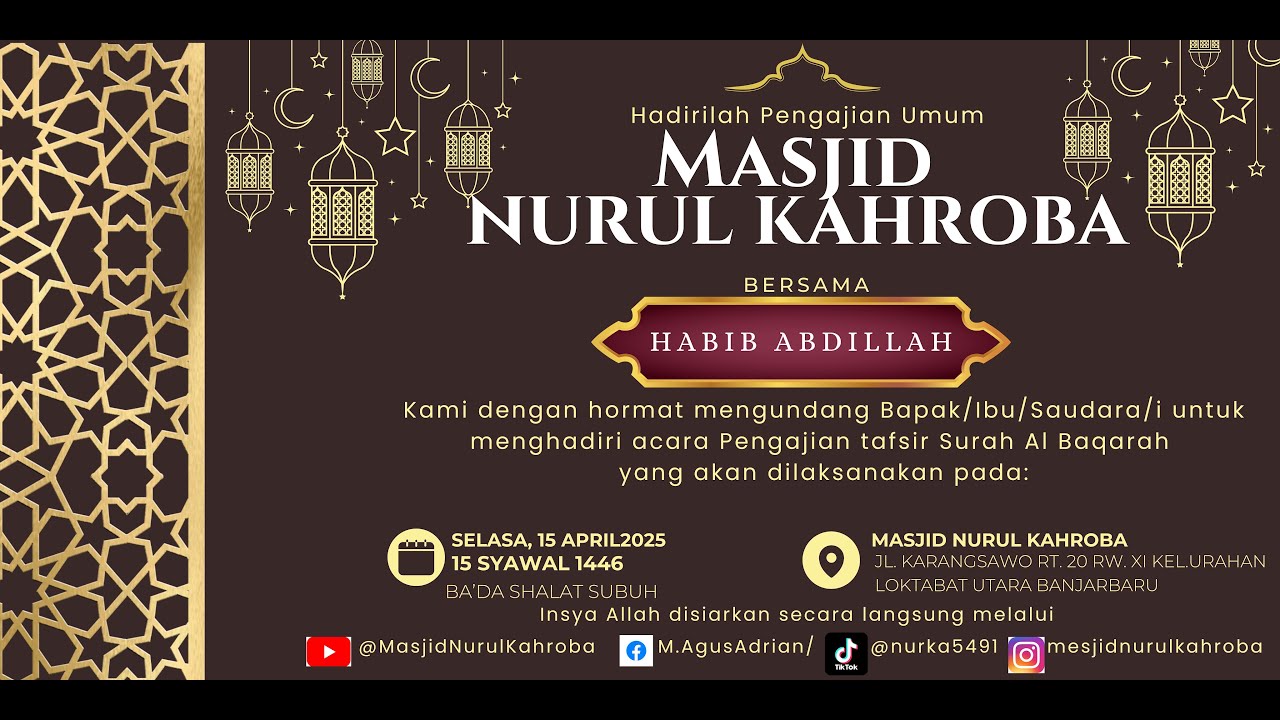 Risalah Jami'ah karya Habib Ahmad bin Zain Alhabsy disampaikan oleh Habib Abdillah
