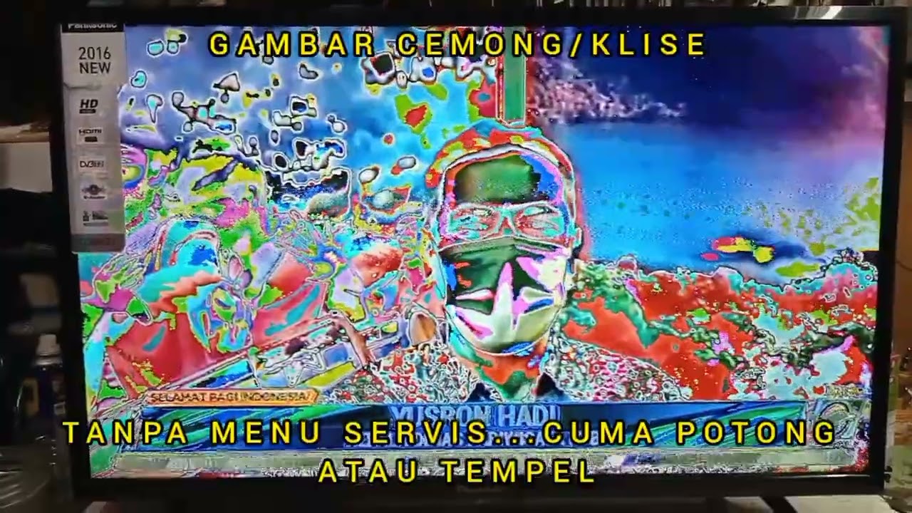 TV LED PANASONIC || GAMBAR CEMONG/KLISE TANPA MENU SERVIS JUGA BISA || CUTING ATAU TEMPEL JUGA BISA