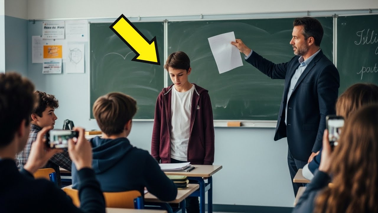 Un professeur humilie un élève silencieux… Mais quand il voit le dessin sur sa feuille, il s’effondr