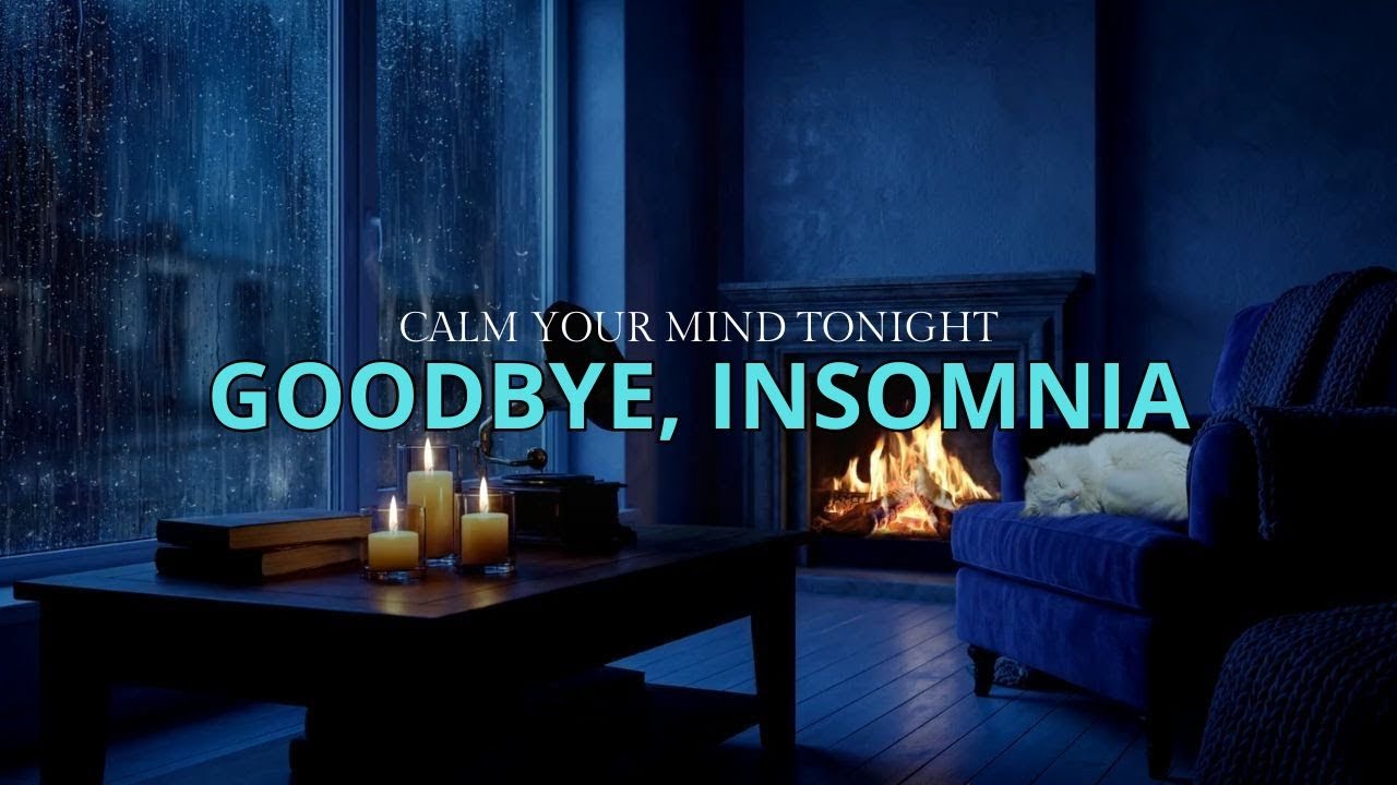 Soft Rain & Crackling Fireplace 🌙 Fall Asleep Faster with Cozy Rain Ambience