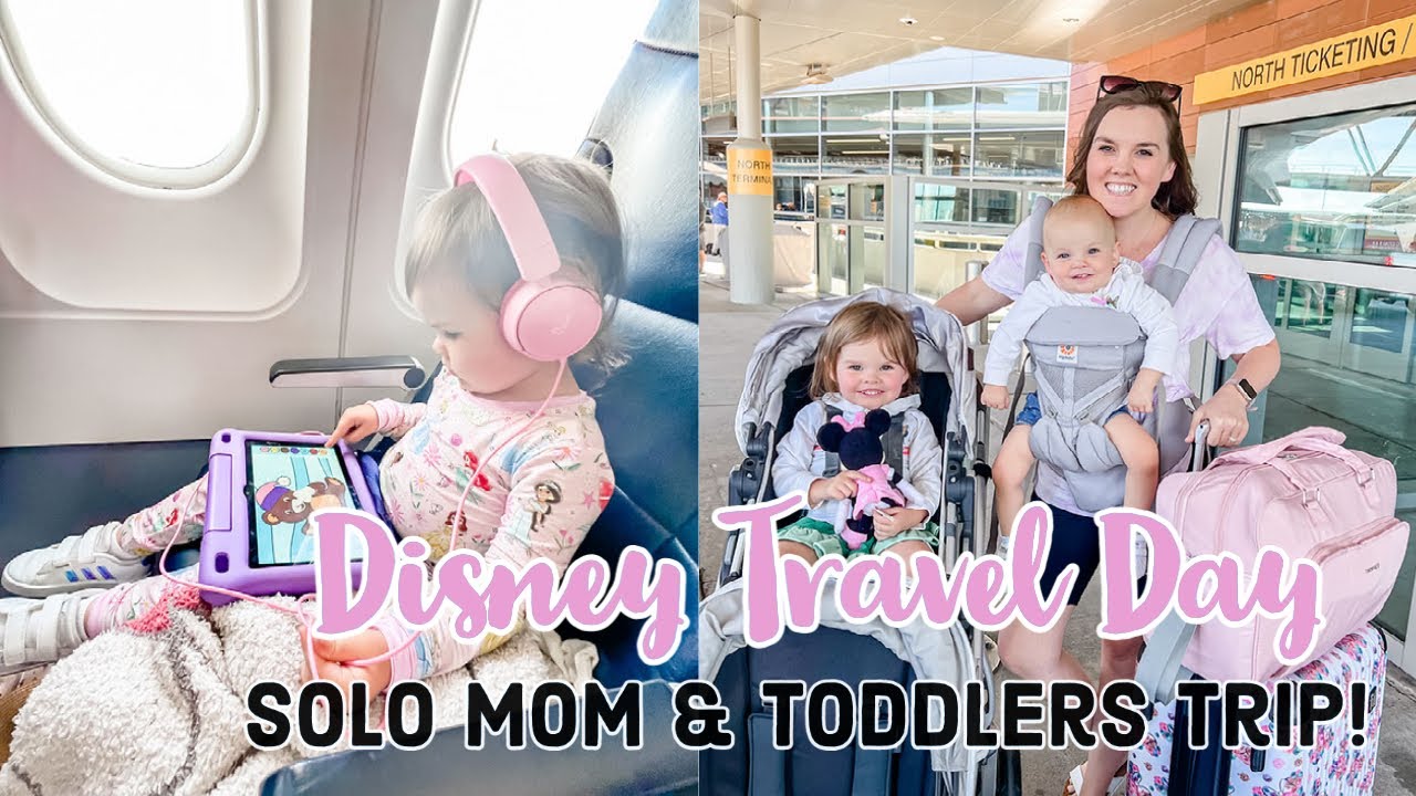 SOLO MOM and TODDLERS Disney Travel Day | Taking Toddlers to Disney |