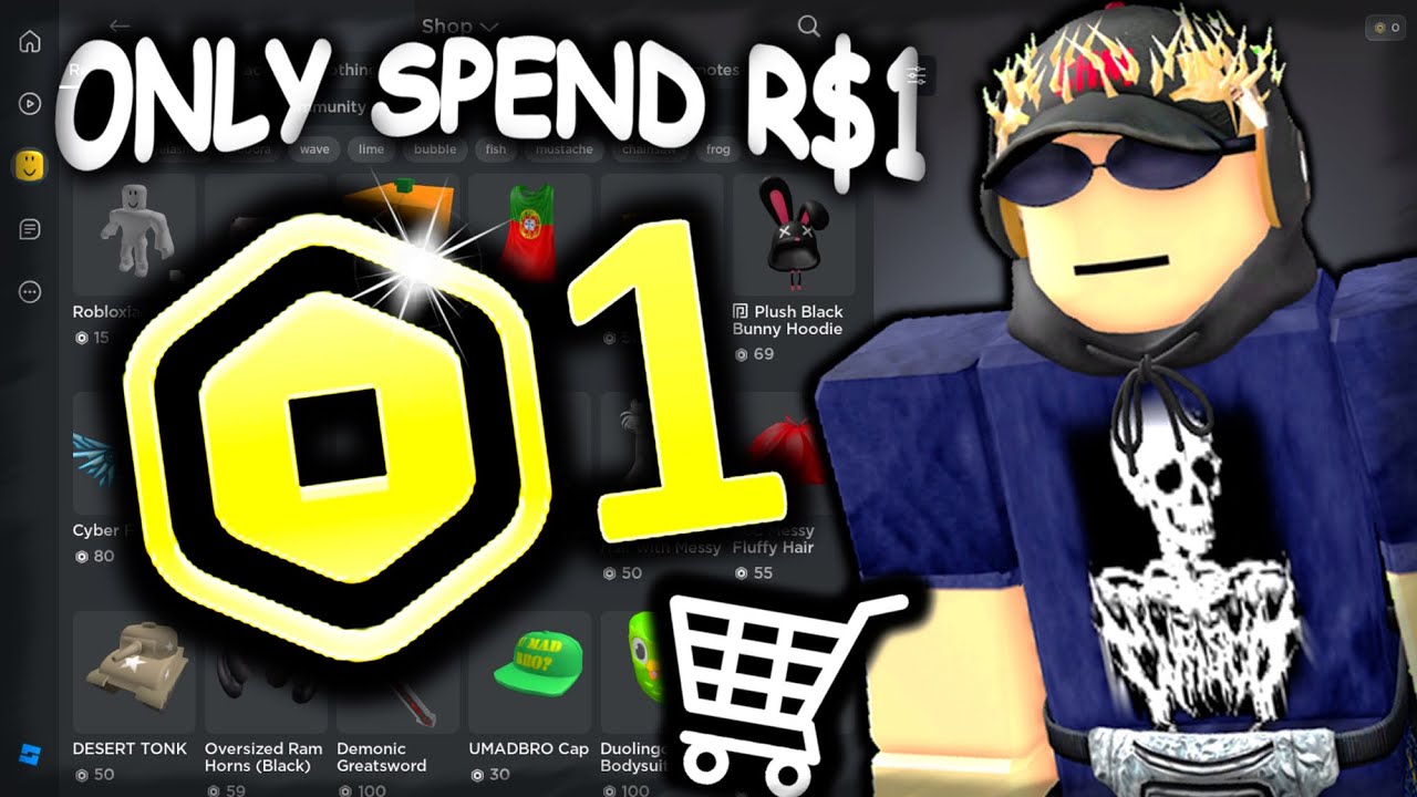 R$1 Robux Shopping Spree! (Cheap Roblox Avatar Challenge)