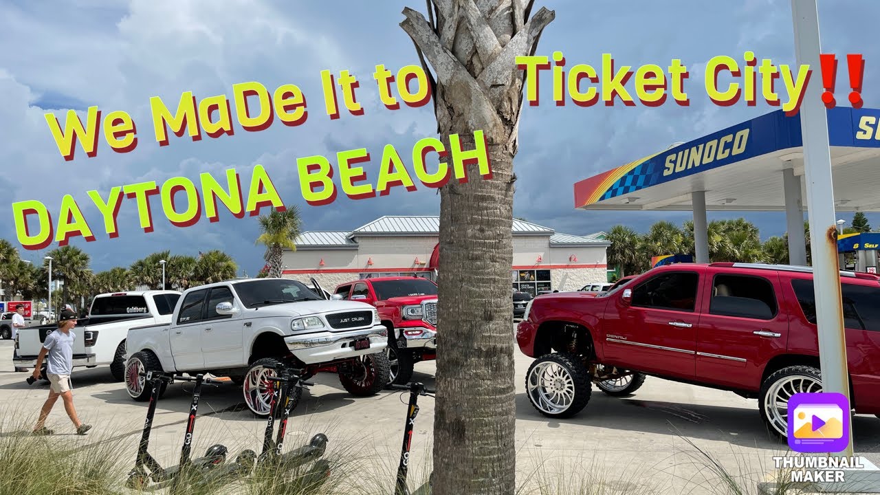 WE MADE IT TO DAYTONA BEACH FL| Ticket City| Over 600 tickets Wrote|1 Wreck|Lifted Trucks|Episode 1
