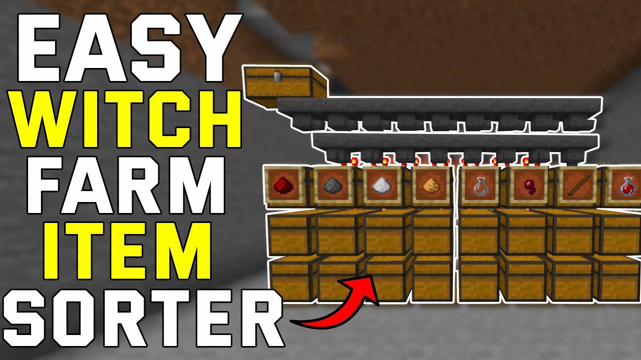 EASY Witch Farm Item Sorter Minecraft Bedrock 1.21+ (Bedrock/Ps4/Xbox/Mcpe)