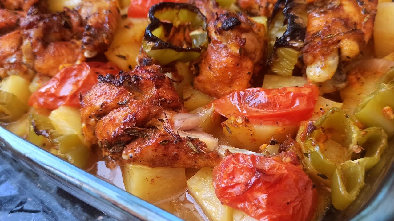 Recette Repas ou D&icirc;ner facile rapide ✨ Plat poulet aux l&eacute;gumes au four Cuisine Marocaine