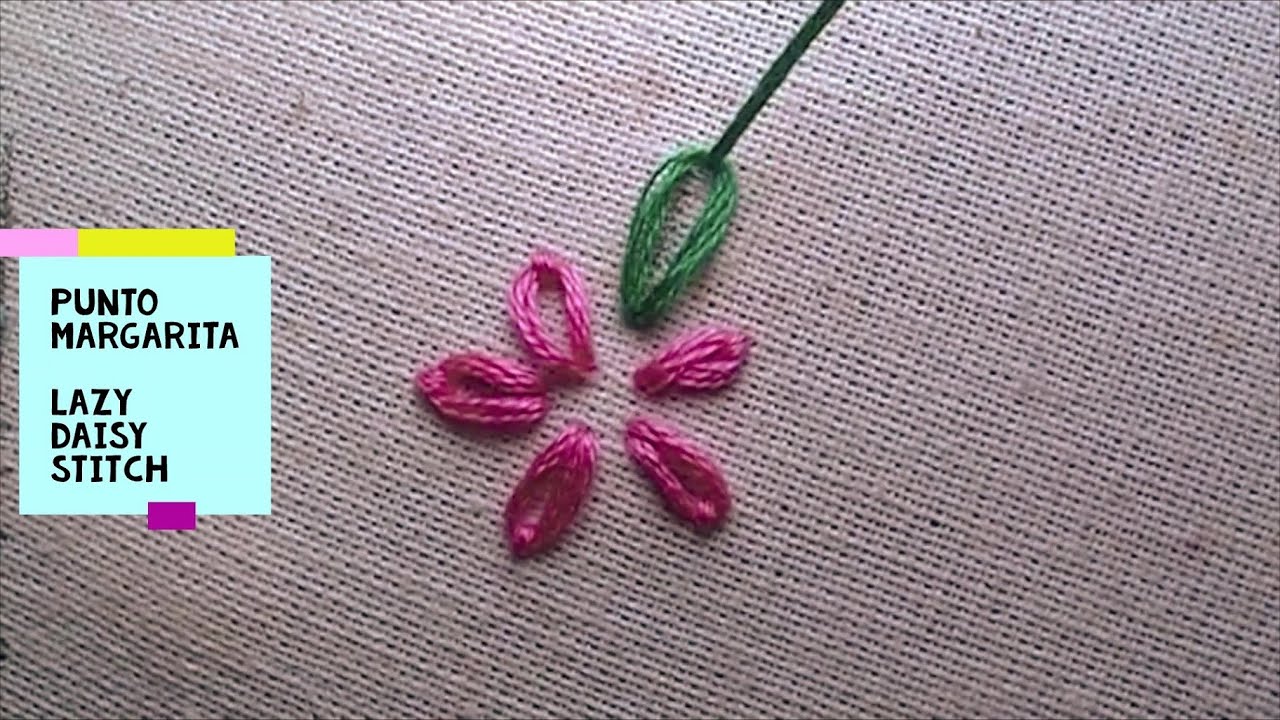15)*PUNTO MARGARITA-LAZY DAISY STITCH-PONTO DE MARGARIDA*[Bordado a mano-Hand Embroidery]