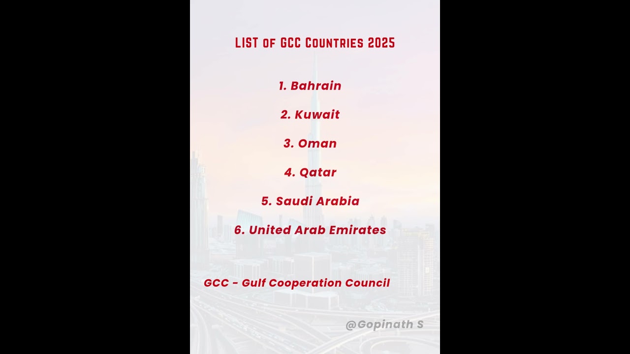 List of GCC Countries 2025