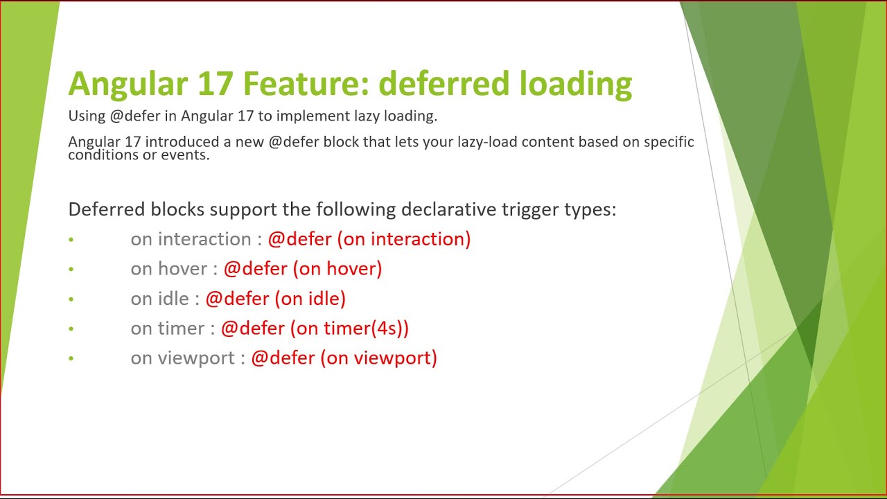 Angular 17 Feature defer loading | Deferrable views | Lazy loading components | Angular 17 Tutorial
