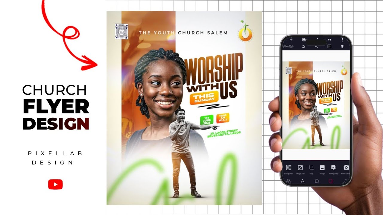 HOW TO DESIGN CHURCH FLYER IN PIXELLAB