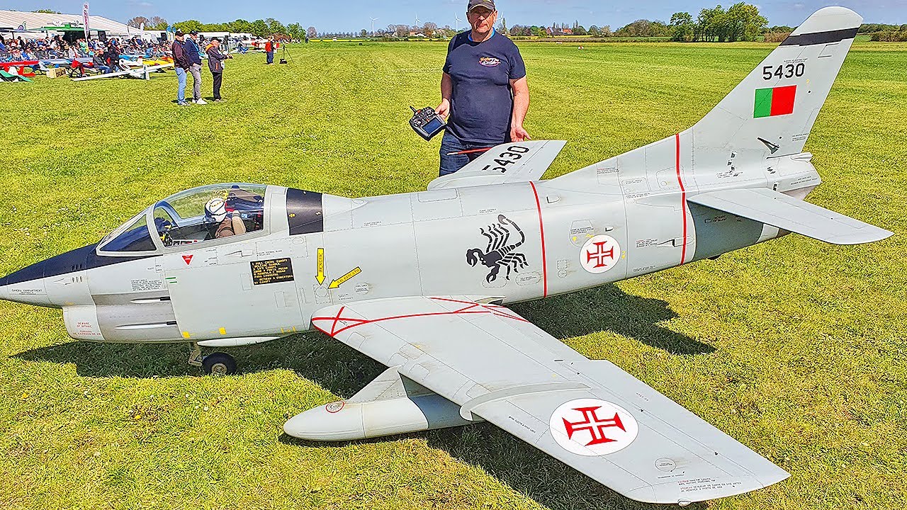 XXXL 49KG FIAT G-91 SCALE 1:2,7 RC TURBINE JET FLIGHT DEMONSTRATION