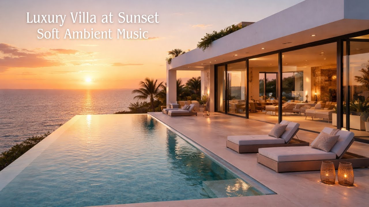 Luxury Villa at Sunset &ndash; Soft Ambient Music | 2 Hours of Relaxing Ambience