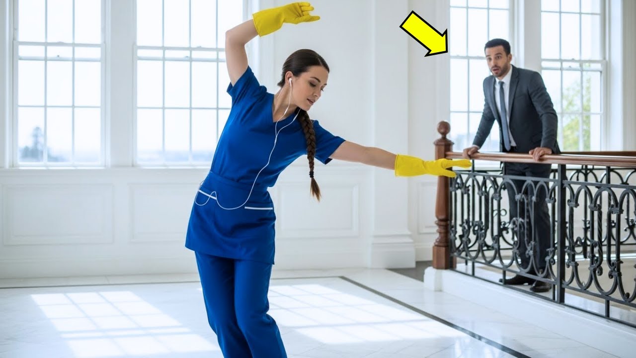 EEN SCHOONMAAKSTER DANST ALLEEN IN EEN LEEG LANDHUIS… DE MILJONAIR KIJKT TOE EN ONTDEKT WARE LIEFDE.