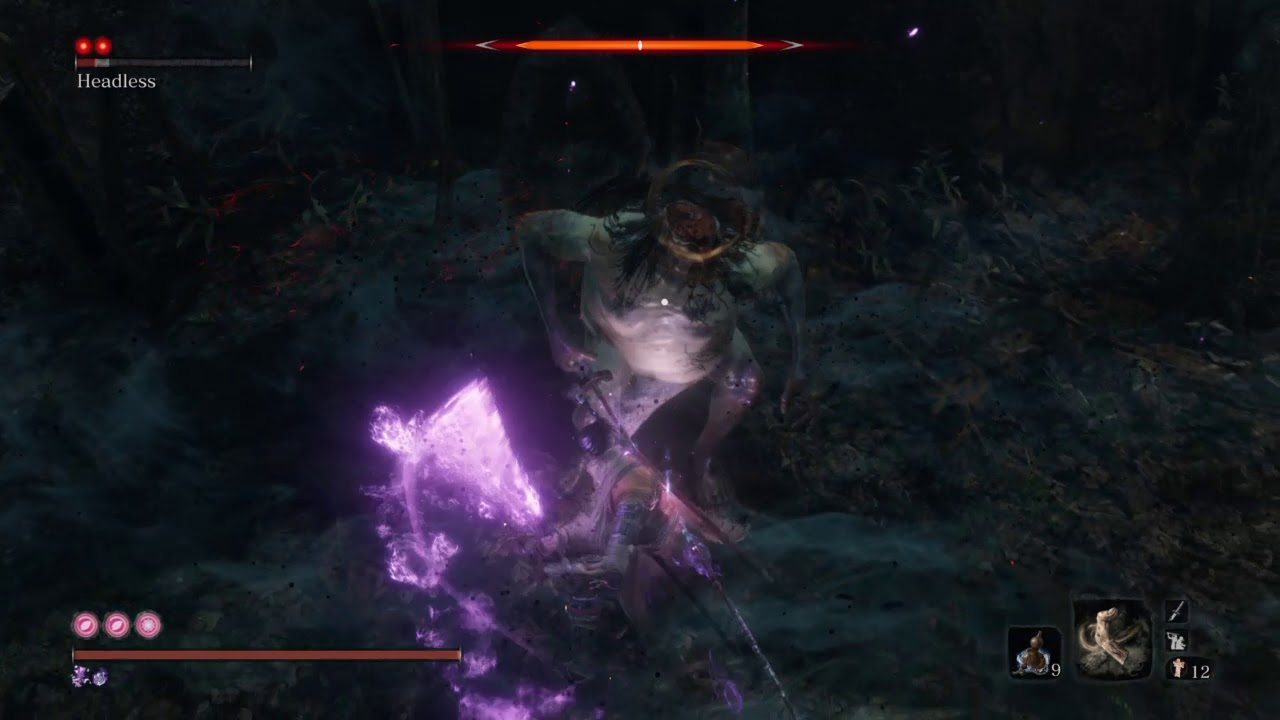 Beating Headless (Hidden Forest) with Malcontent Prosthetic Tool - Sekiro™: Shadows Die Twice