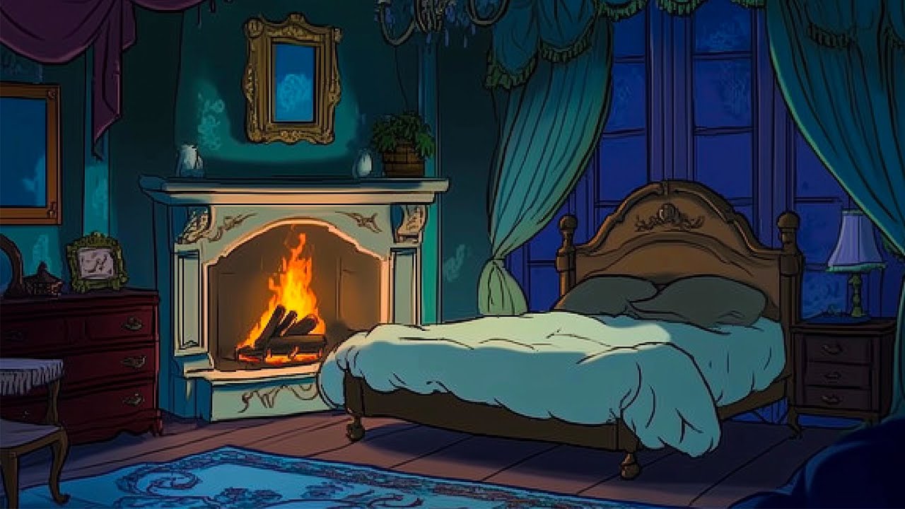 1940s oldies playing in another room on a rainy night | cozy bedroom | relax, sleep, study