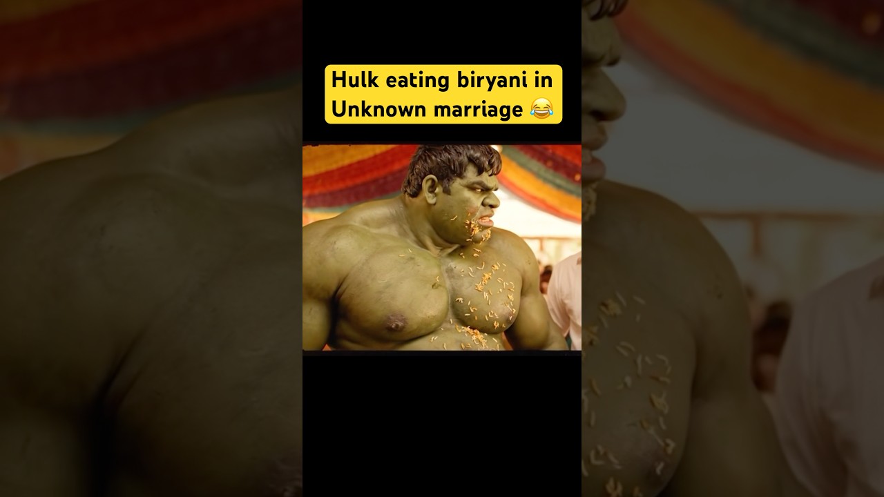 Hulk eating biryani in Unknown marriage 😂 | Telugu comedy video #biryani #shortsfeed