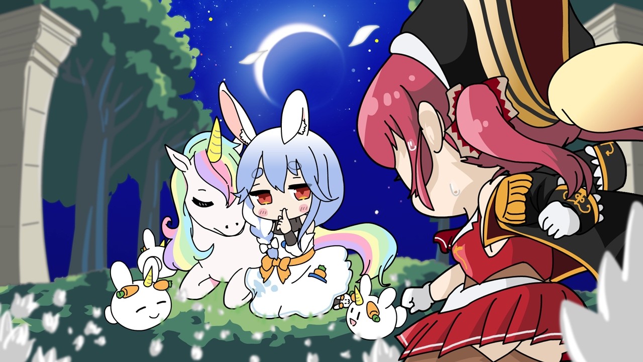 【手描き】ぺこらマミーにユニコーンが憑いてることを知り動揺する船長【宝鐘マリン/兎田ぺこら/ホロライブ切り抜き漫画】