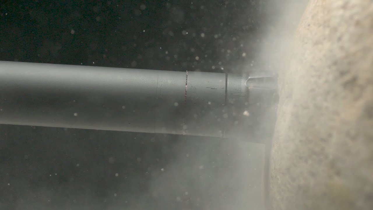 Slow Motion Destruction: A RockEye Hammer carves through solid rock