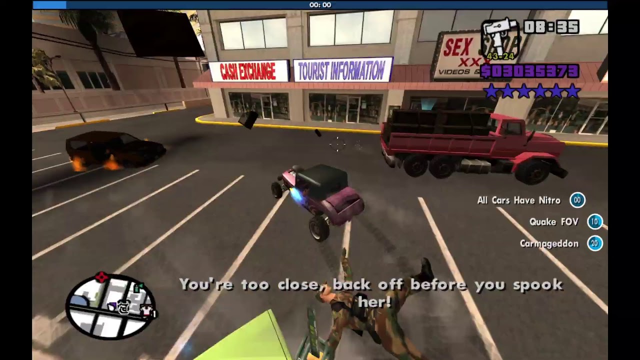 GTA San Andreas - Rainbomizer & Chaos Mod (half the effects, but every 10 seconds) - Final Part 11
