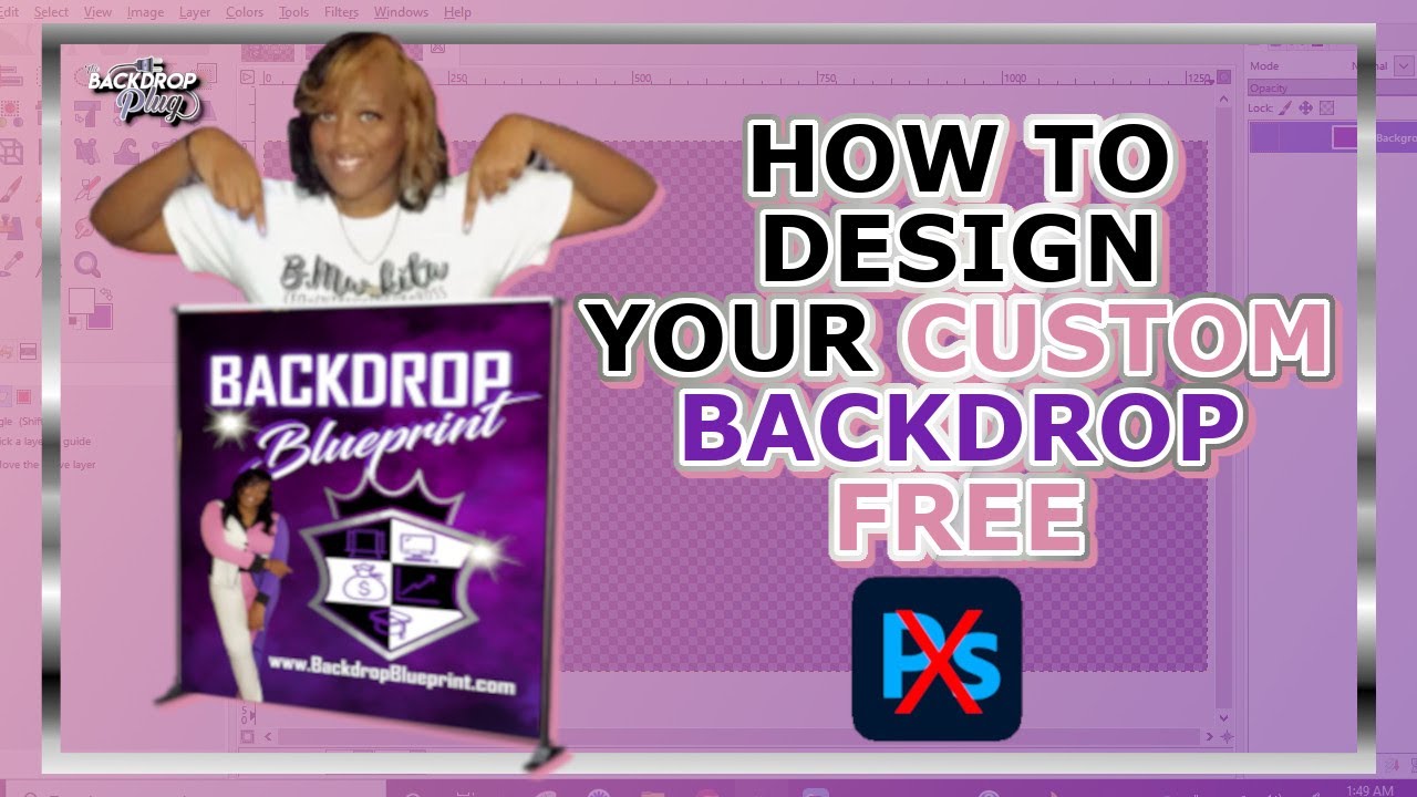 How to Design a Custom Backdrop Banner | FREE Photoshop Alternative | Printed Backdrop Tutorial