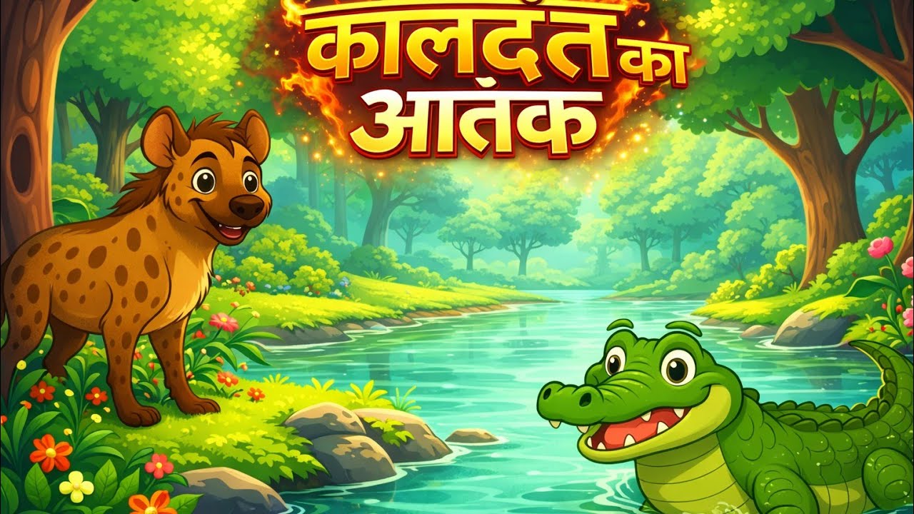 कालदंत का आतंक Kaldant Ka Atank नीलगीरी वन मे क्रुर मगरमच्छ जिसने मारा बकरी को #panchatantrastories 