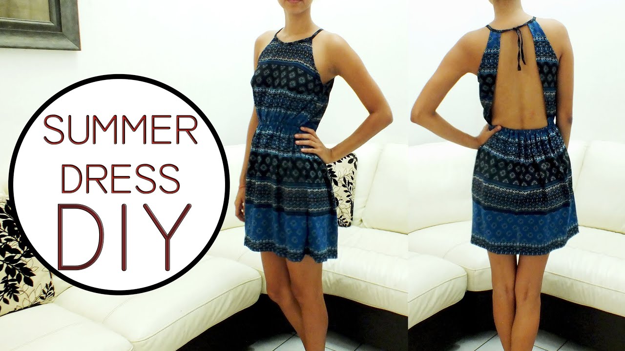 DIY || Vestido con escote en espalda  || Backless summer dress [Subtitled]