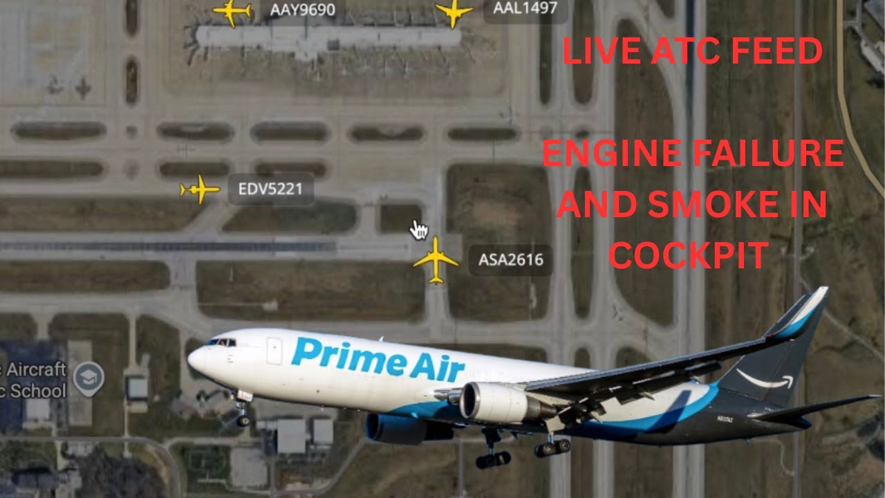 PRIME AIR ENGINE FAILURE | LIVE ATC FEED | SMOKE IN COCKPIT