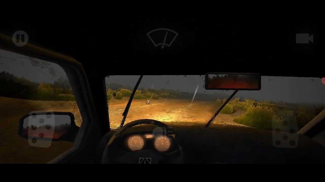 Parte 2 dirigindo uma estrada na noite com chuva e raio