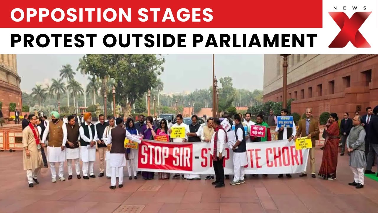 Opposition Stages Protest Outside Parliament Over Special Intensive Revision (SIR) Process