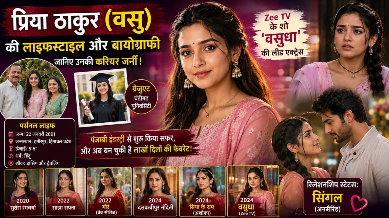 Priya Thakur (Vasudha) Lifestyle 2026. Real Age Boyfriend Biography 