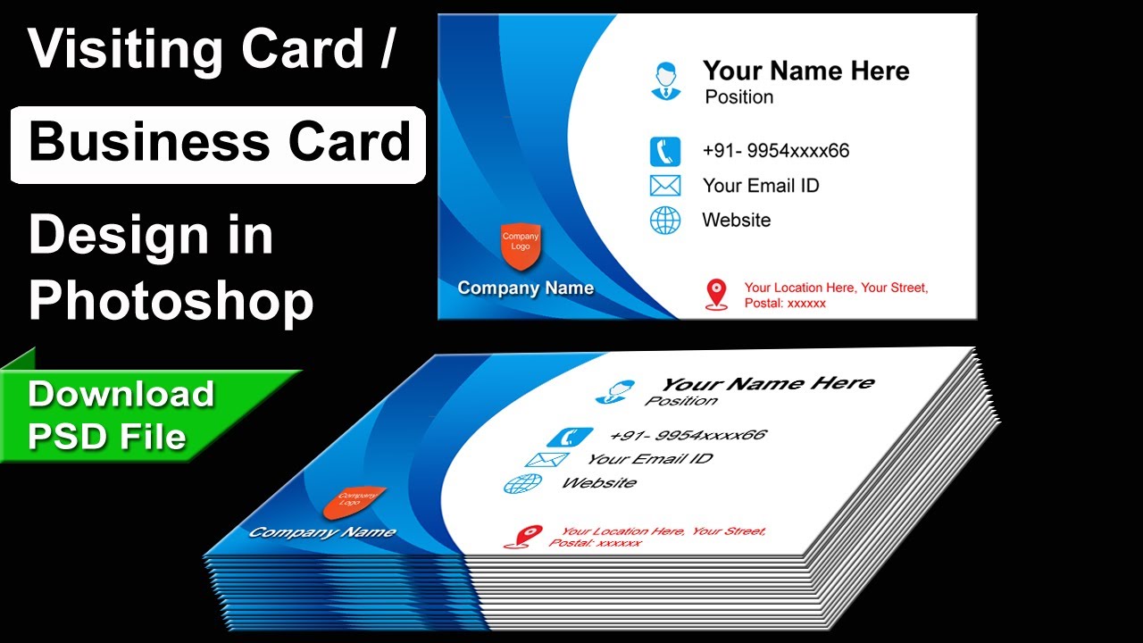 Design Visiting Card | Business Card in Photoshop 7.0 - Professional Visiting Card Design 🔥🔥🔥