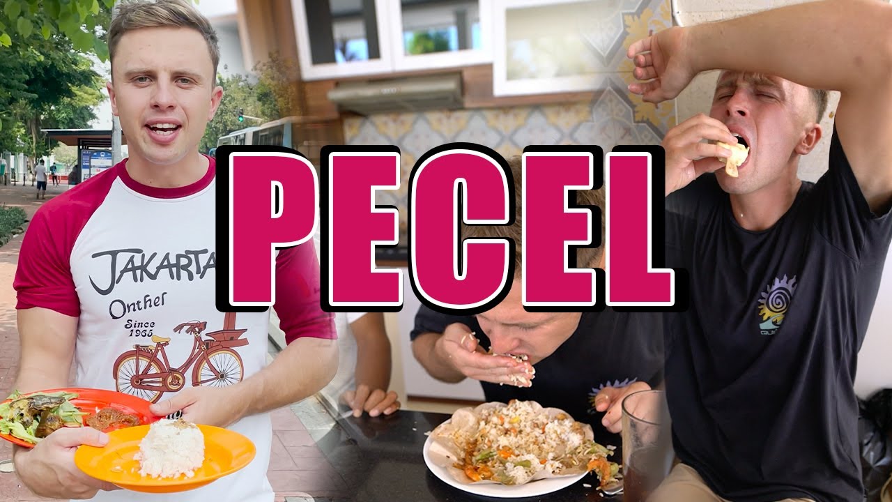 Bule makan NASI PECEL pedas di JAKARTA