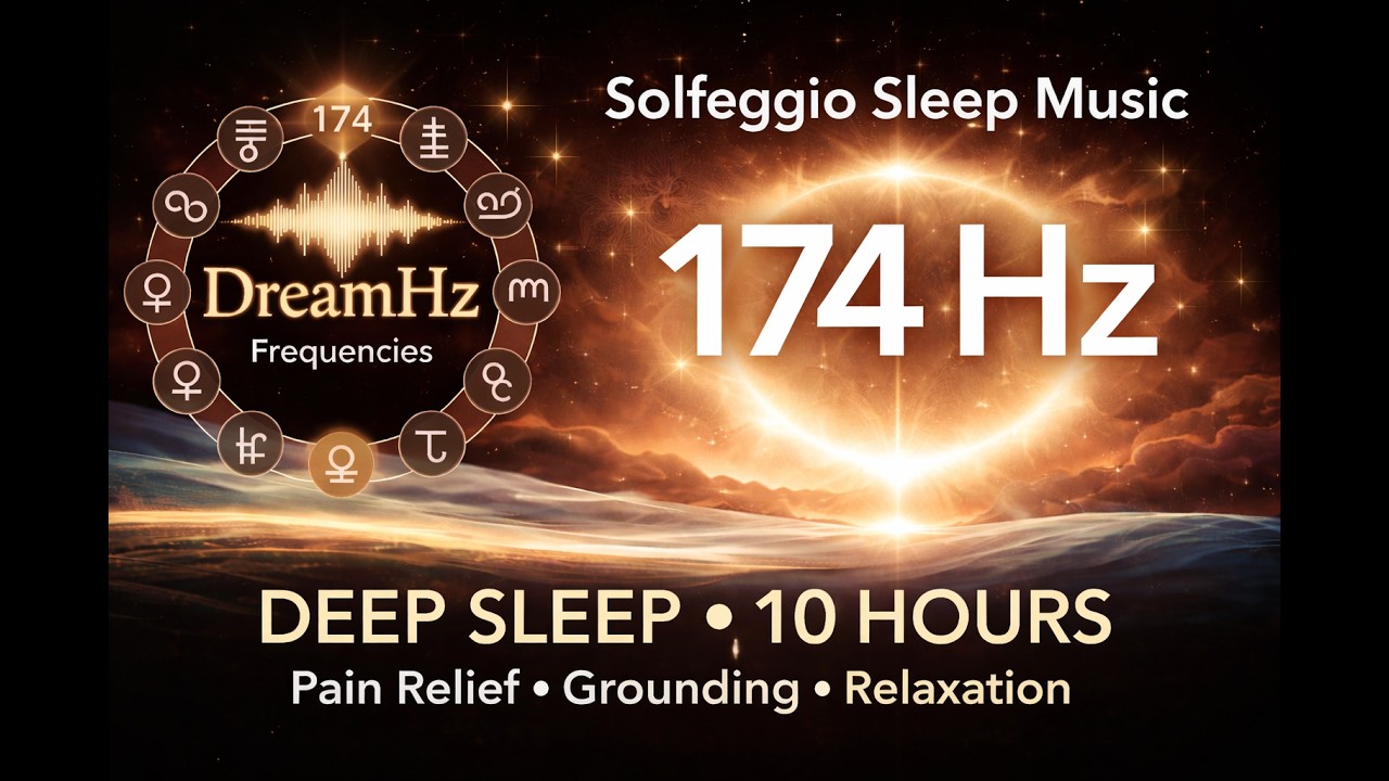 174 Hz Solfeggio Frequency – Deep Sleep Music (10 Hours)