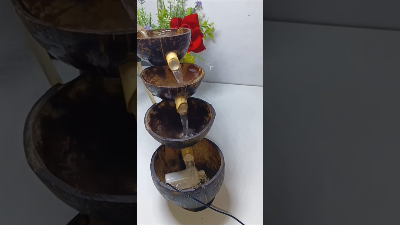 Coconut shell new craft 😍waterfall making #sohrts #viralshort #sohrtfeed #coconutshellcraft #art