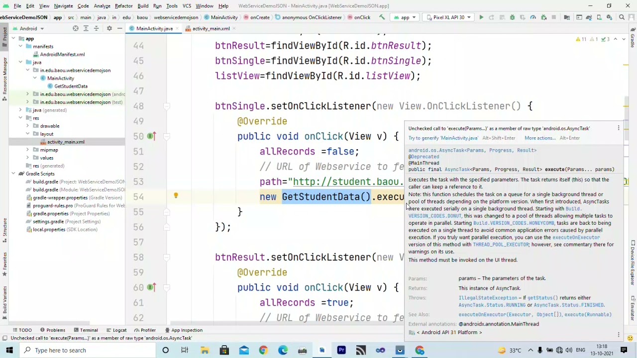 JSON and Web Service Demonstration