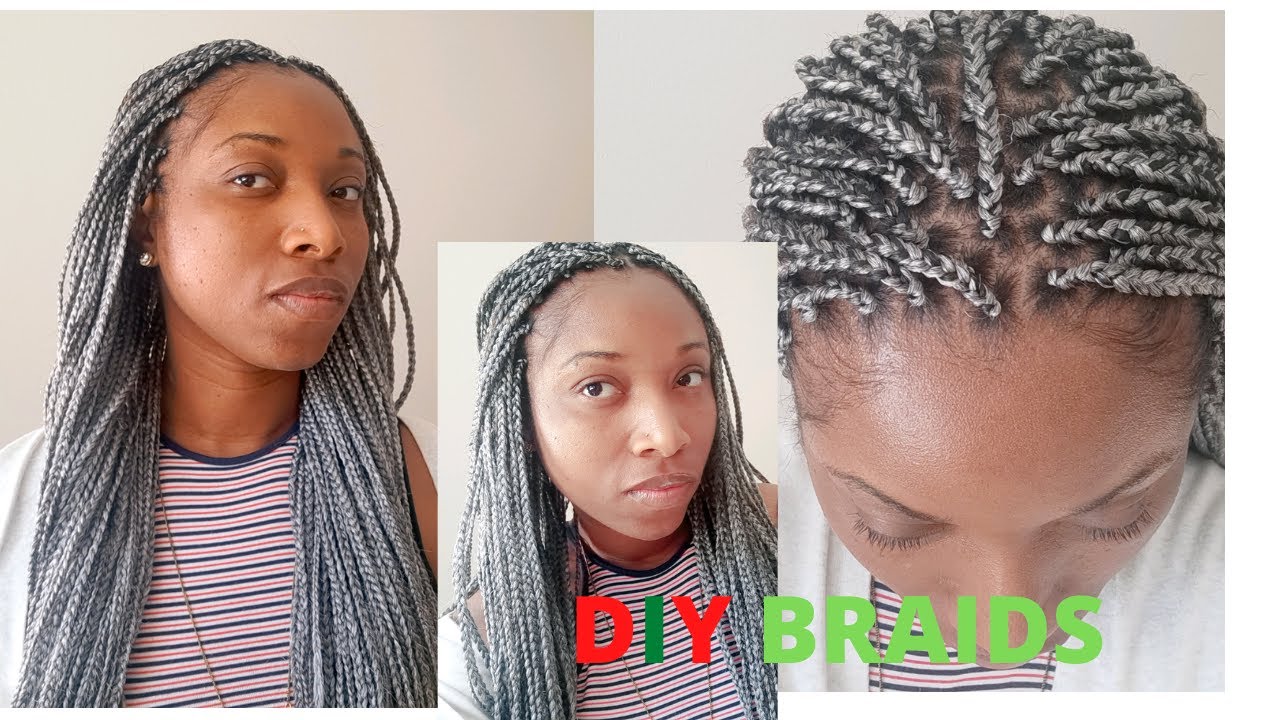 DIY. HOW TO DO SILVER/GRAY BOX/MEDIUM SIZE BRAIDS. super easy, fast and  Beginner's friendly