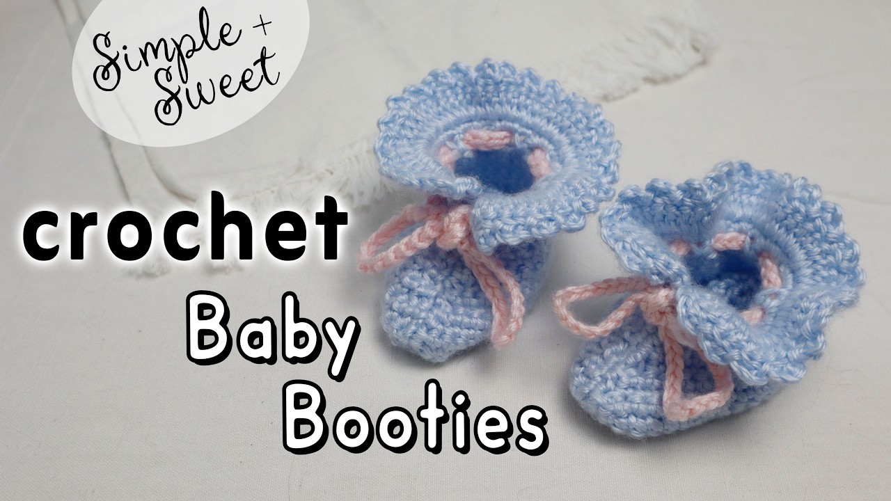 How to Crochet Sweet Newborn Booties | Simple 1 Hour Baby Project
