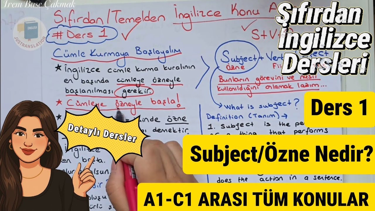 Sıfırdan/Temelden İngilizce #Ders 1 | Konu Anlatımı: &Ouml;zne Nedir, Subject Nedir?  