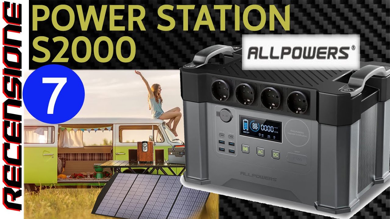 2000 Watt molto portatili RECENSIONE ALLPOWERS S2000 Power Station solare con pannello 200w