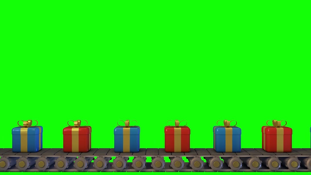Gift box green screen Christmas overlay