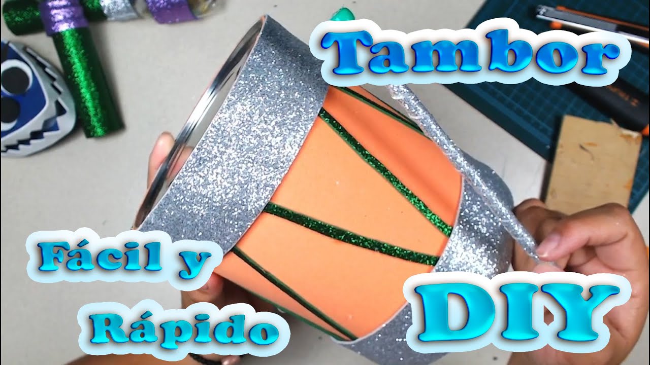 DIY Como Hacer un TAMBOR con Botes de LECHE, ETC. INSTRUMENTOS MUSICALES Fácil y Rápido/MANUALIDADES