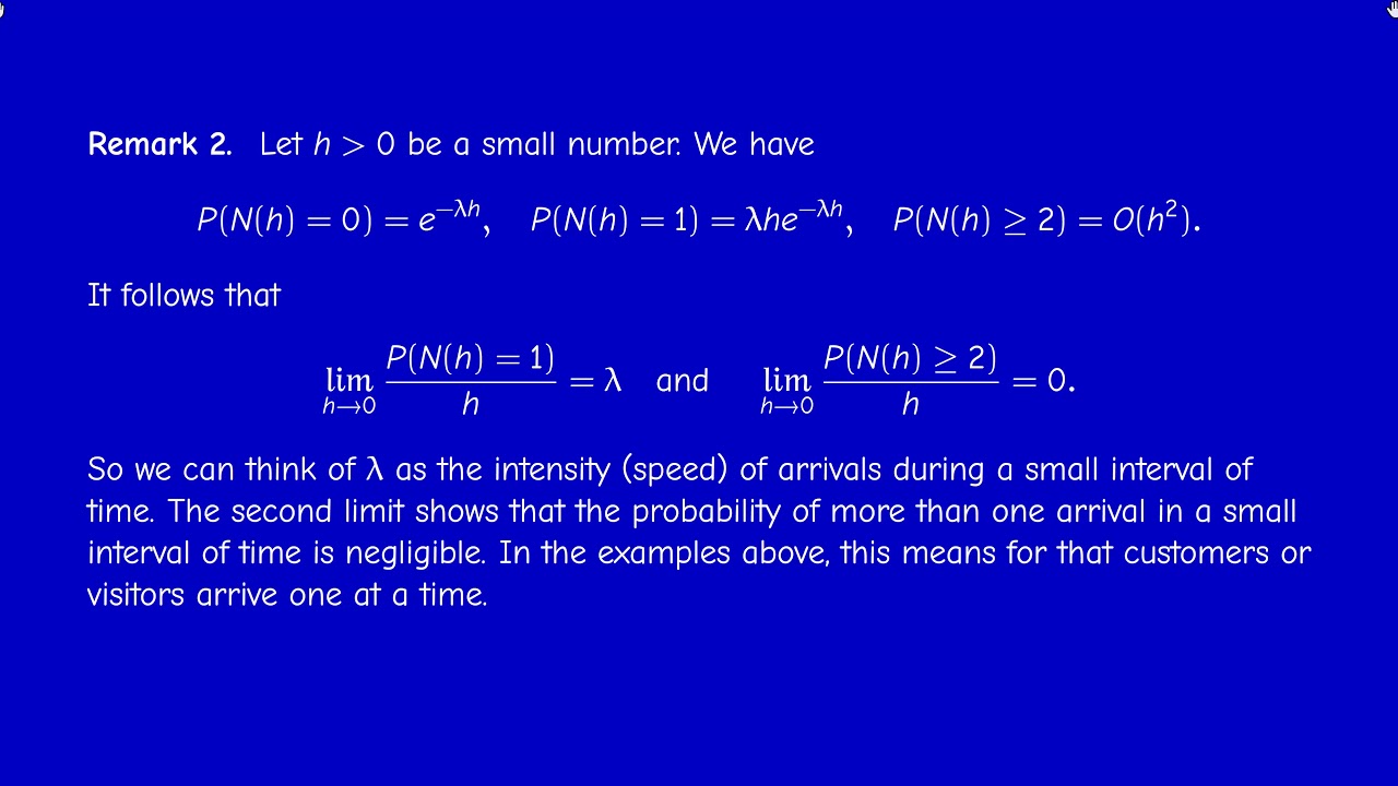 Math414 - Section 3.1 -  Homogeneous Poisson processes