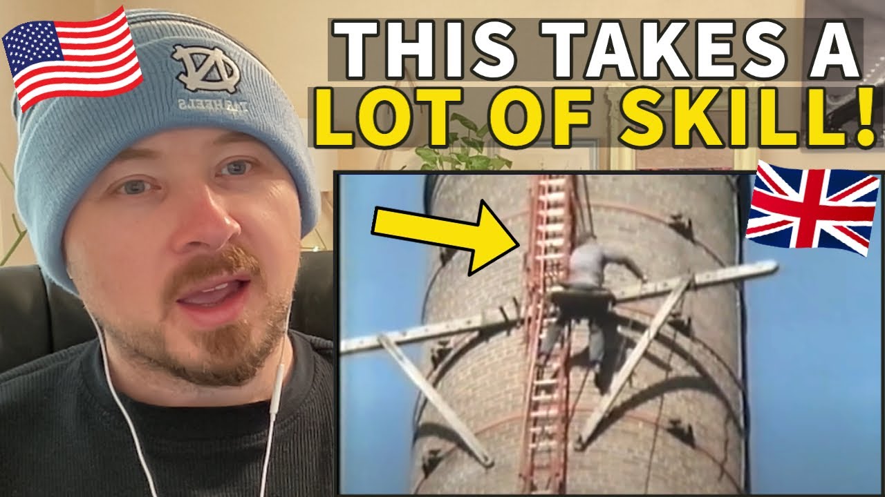 American Reacts to Fred Dibnah How to Erect a Chimney Scaffold