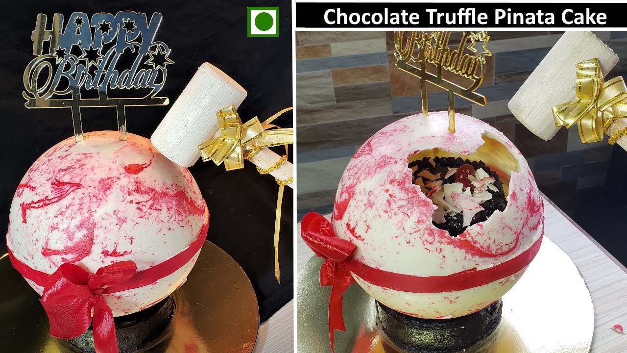 Pinata Surprise Cake Recipe | Eggless Chocolate Truffle pinata cake | Trending pinata cake | Hammer