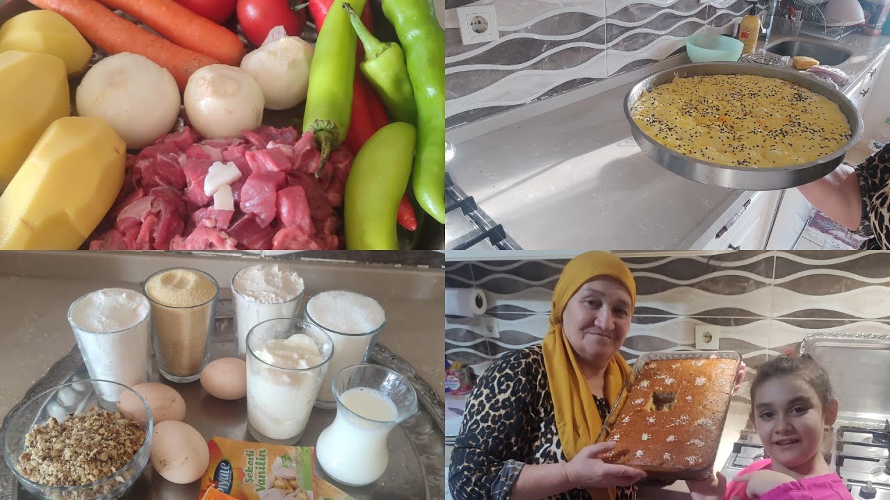 İFTARA MİSAFİR ✅ MENÜM REVANİ TATLISI SUT YOĞURT ⁉️ CEVİZ ÇOK  BEĞENİ ALDIM TAS KEBABI TAVA PİDESİ 😋