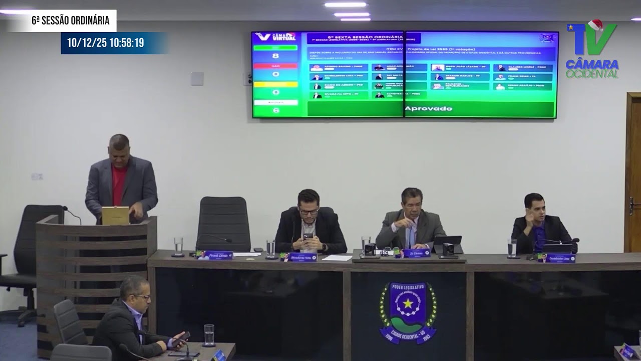 6ª Sessão Ordinária do Mês de Dezembro de 2025