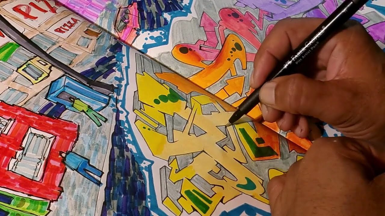 HOW TO DRAW WILDSTYLE GRAFFITI LETTERS TECHNIQUES DRAWING IMPRESSIONIST LANDSCAPE MEKA NAME